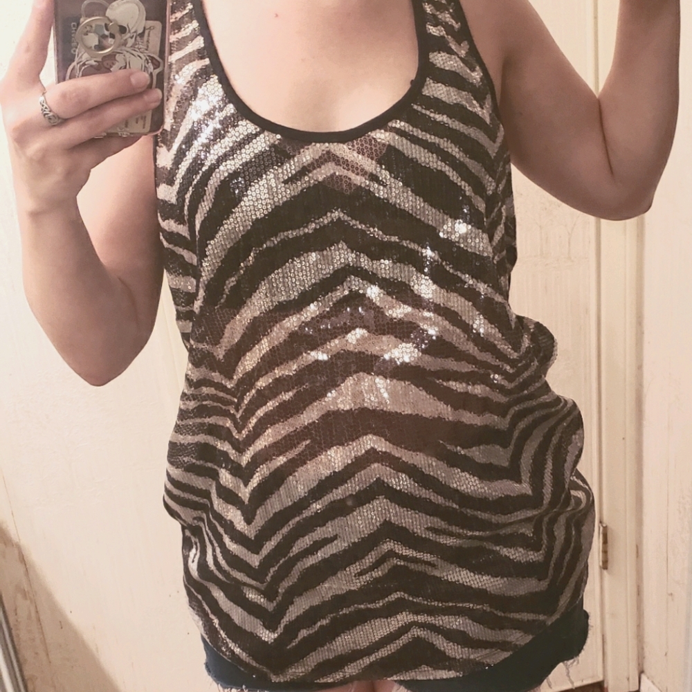 Zebra print tank top